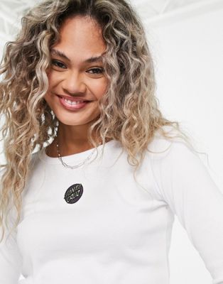 Santa Cruz front embroidered long sleeve t-shirt in white - ASOS Price Checker