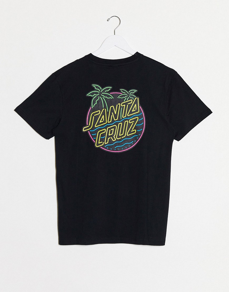 Santa Cruz - Glow Dot - T-shirt met print op de rug in zwart