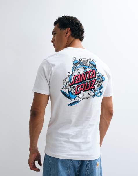Santa Cruz Grabke exploding dot logo short sleeve t-shirt with back graphic in white - view 1