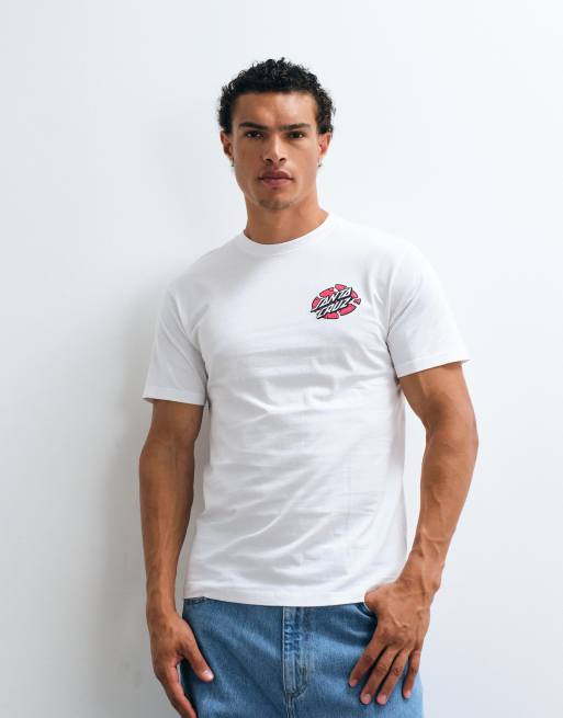 Santa Cruz Grabke exploding dot logo short sleeve t-shirt with back graphic in white, 5 of 5