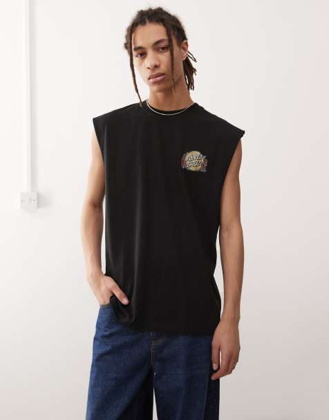 Santa Cruz graphic logo back print vest in black - view 1