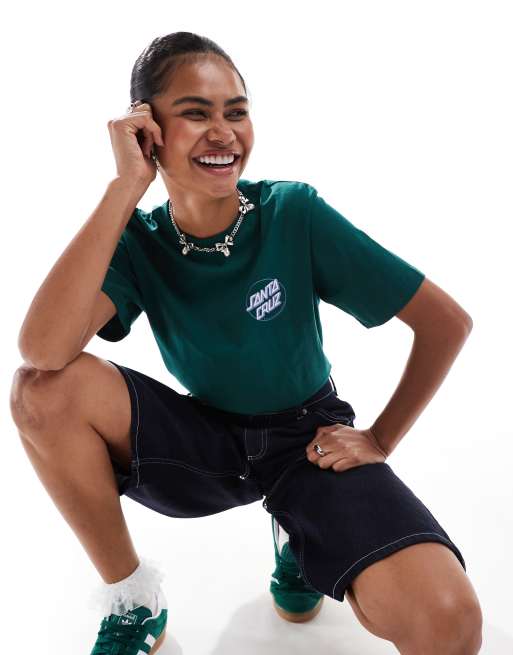 Santa Cruz – Grön t-shirt med rund logga, 3 av 4