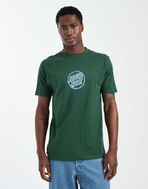 Santa Cruz – Grön t-shirt med stämplat tryck framtill - view 1