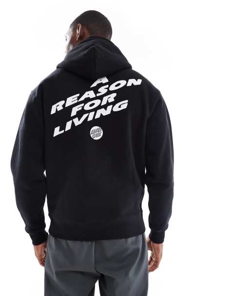 Santa Cruz heavyweight logo hoodie with back print in black - view 1