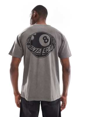 Santa Cruz Santa Cruz heavyweight loose fit pigment dyed 8 ball logo with back print in grey