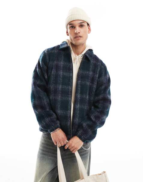 Santa Cruz hideout jacket checked jacket in navy - view 1