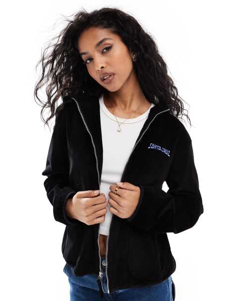 Santa Cruz hooded jacket with heart backprint in black - view 1