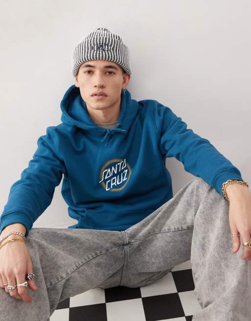 Santa Cruz - Hoodie met logoprint op de borst in groen