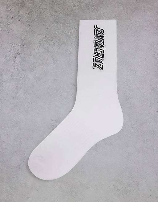 Santa Cruz - Hvide sokker med kontrasterende tekstlogo