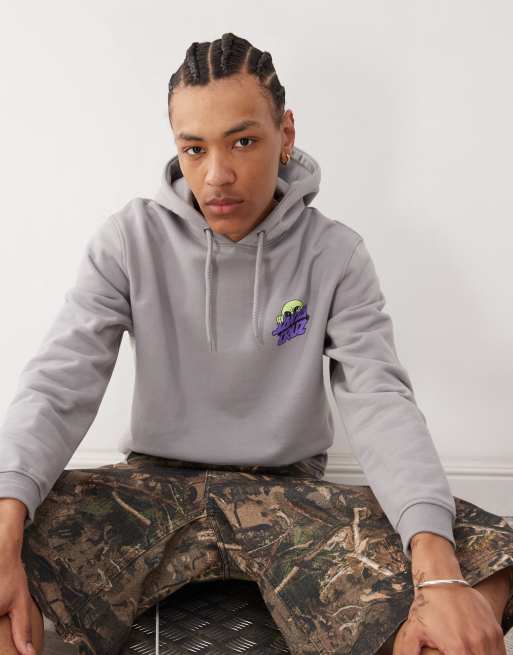 Santa Cruz - Invasion Hand - Hoodie met grafische logo en print op de achterkant in grijs