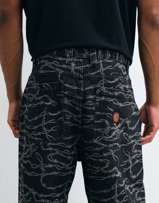 Santa Cruz jean ample à motif fil barbelé multicolore, 2 de 5