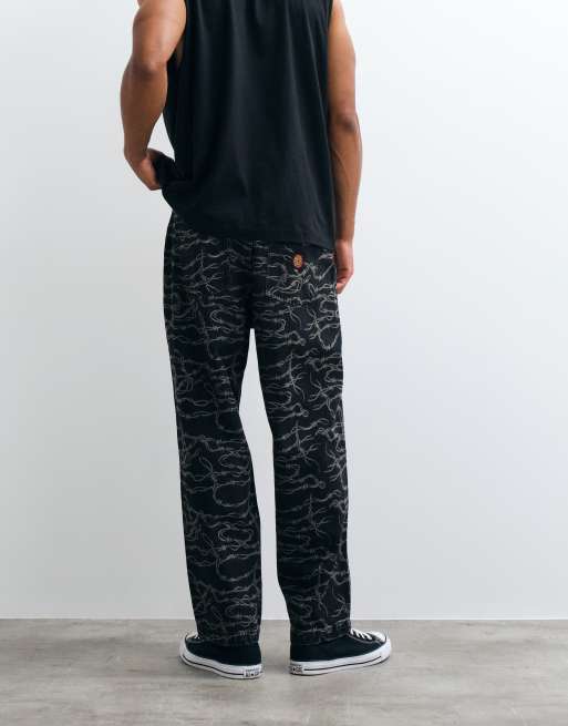 Santa Cruz jean ample à motif fil barbelé multicolore, 4 de 5