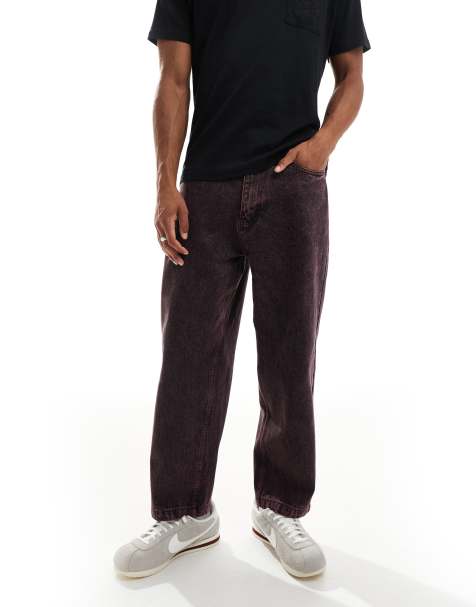 Santa Cruz - Jeans i overfarvet bordeaux vask i poset pasform - view 1