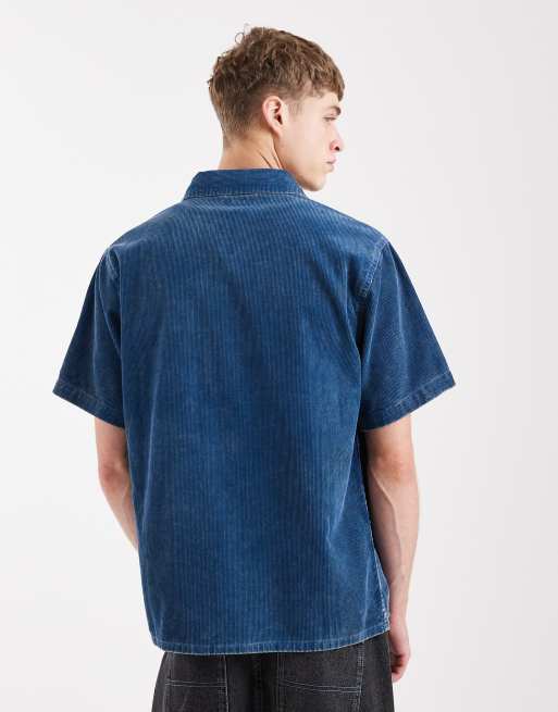 Santa Cruz - Jimi - Camicia a maniche corte in velluto a coste blu ottanio, 3 di 5
