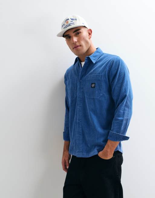 Santa Cruz jimi cord long sleeve shirt in blue, 2 of 5