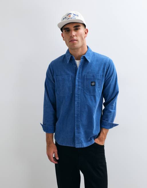 Santa Cruz jimi cord long sleeve shirt in blue, 5 of 5