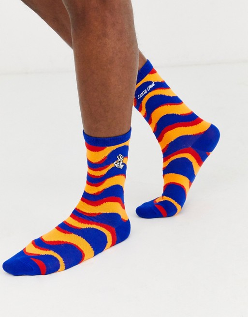 Santa Cruz Kaleido Hand sock in orange/blue