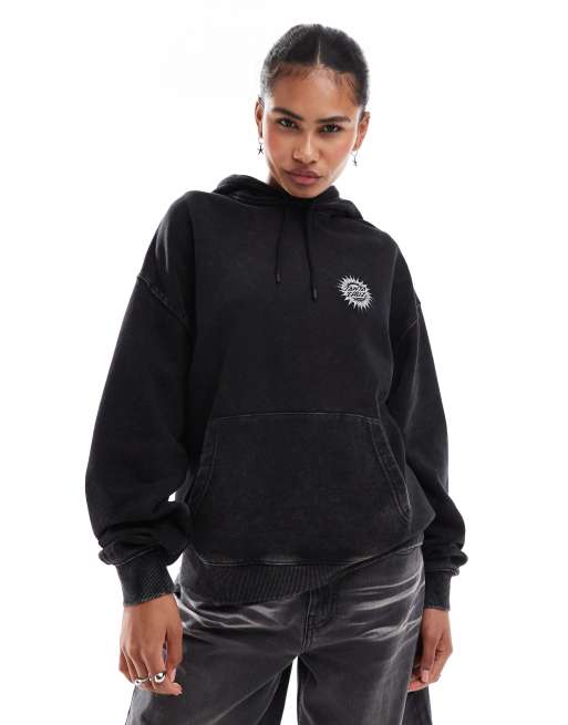 Santa Cruz – Kapuzenpullover in Schwarz mit verziertem Logo, 2 von 4
