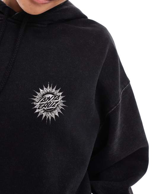 Santa Cruz – Kapuzenpullover in Schwarz mit verziertem Logo, 3 von 4