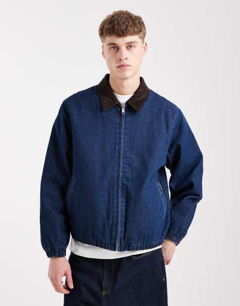 Santa Cruz kayce contrast collar denim jacket in indigo - view 1