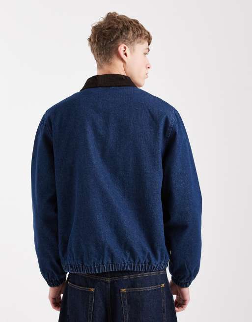 Santa Cruz kayce contrast collar denim jacket in indigo, 3 of 5