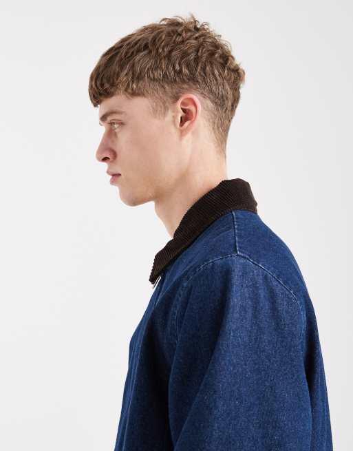 Santa Cruz kayce contrast collar denim jacket in indigo, 4 of 5
