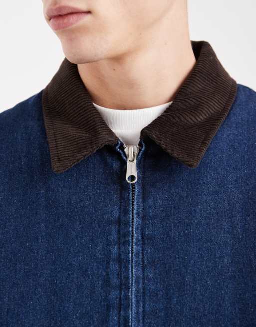 Santa Cruz kayce contrast collar denim jacket in indigo, 5 of 5