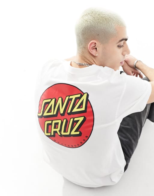 Santa Cruz - Klassiek T-shirt met stippen in wit