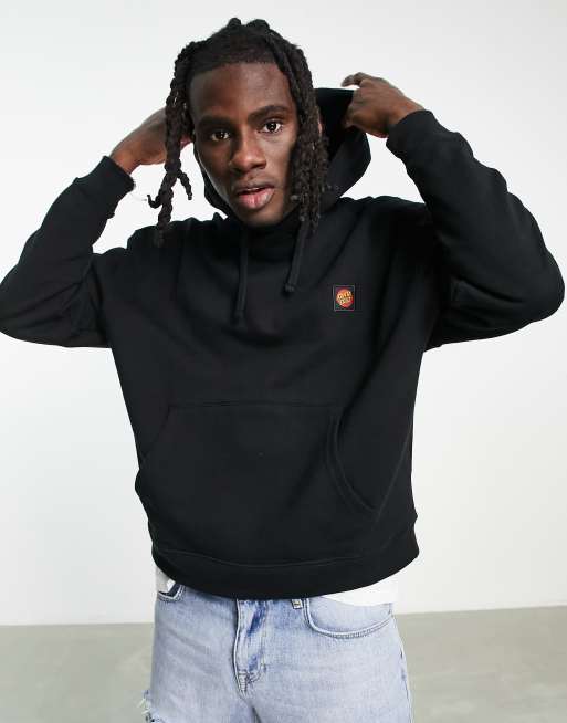 Santa Cruz – Klassischer Kapuzenpullover in Schwarz mit Logo