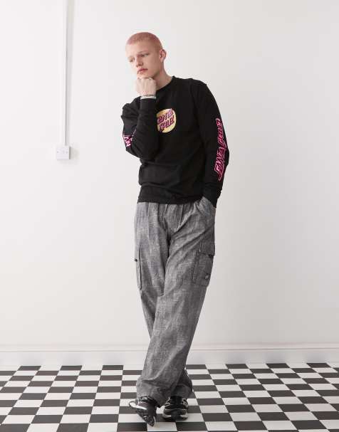 Santa Cruz – Langärmliges Shirt in Schwarz mit Punkt-Logo - view 1