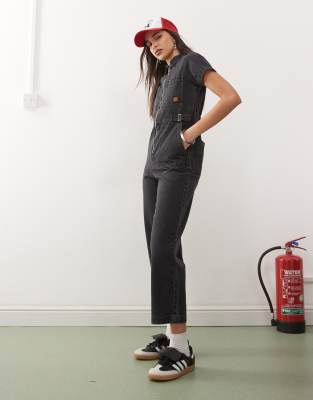 Santa Cruz - Line Up - Utility-Jumpsuit aus Denim in Schwarz