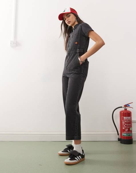 Santa Cruz – Line Up – Utility-Jumpsuit aus Denim in Schwarz - view 1
