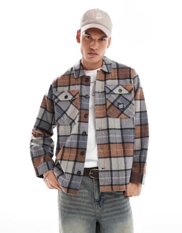 Santa Cruz - lodge checked shirt in beige