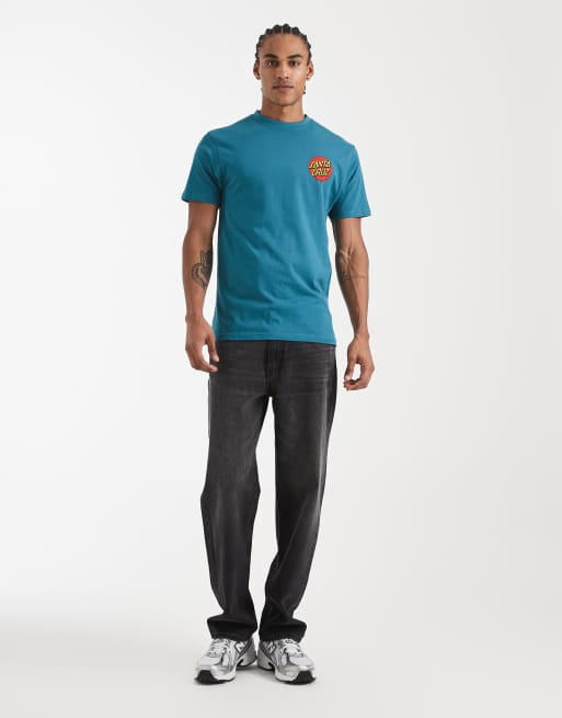 Santa Cruz logo back print t-shirt in teal, 2 of 5