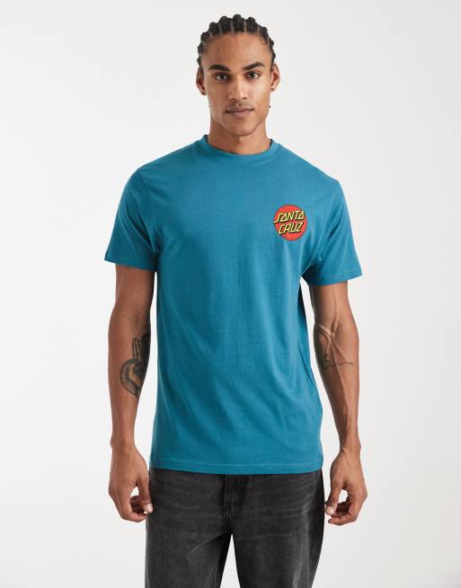 Santa Cruz logo back print t-shirt in teal, 3 of 5