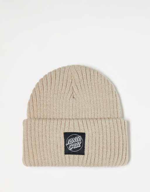 Santa Cruz logo beanie in beige