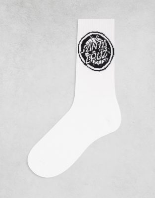 Santa Cruz Santa Cruz logo socks in white
