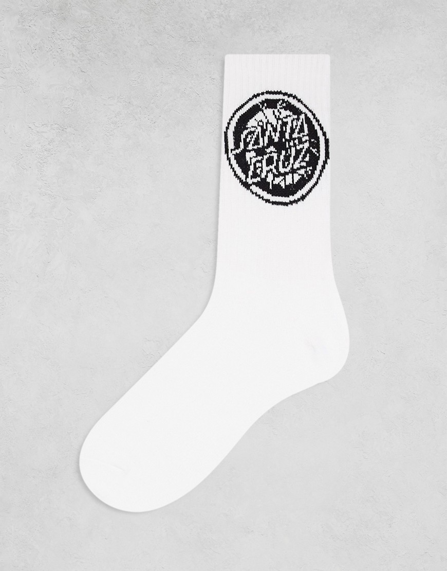 Santa Cruz logo socks in white