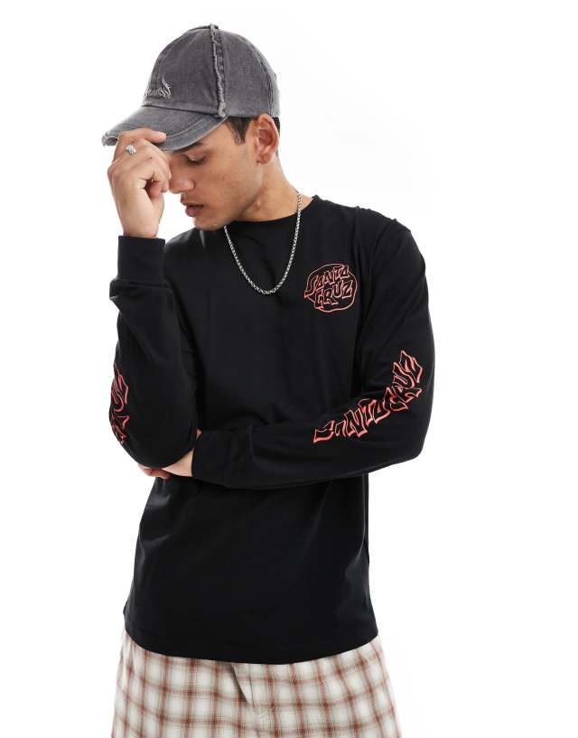 Santa Cruz - long sleeve fever dream t-shirt in black