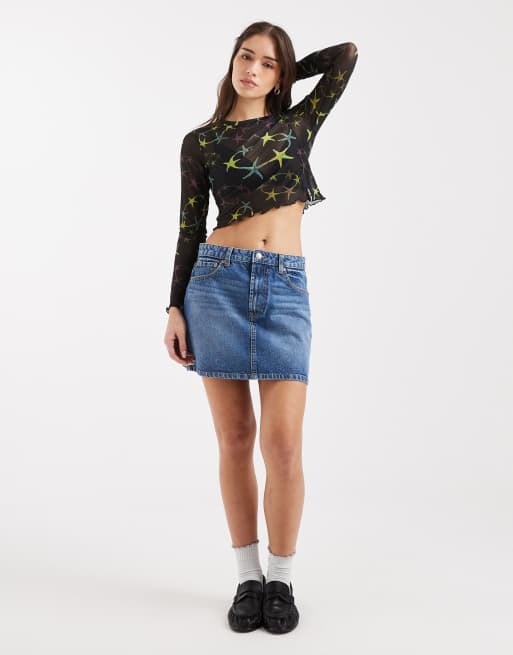 Santa Cruz long sleeve mesh crop top in starfish print, 2 of 4