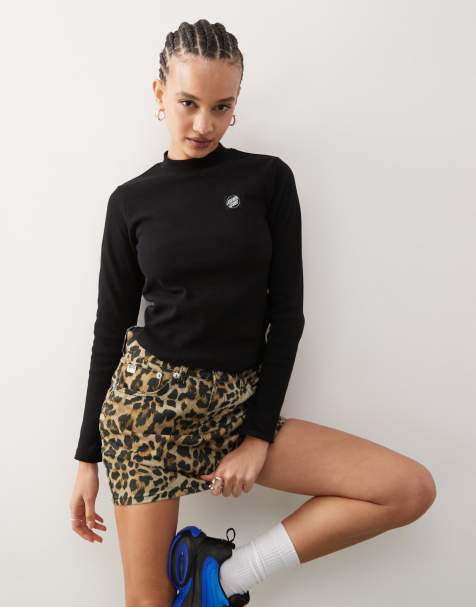 Santa Cruz long sleeve mock neck t-shirt in black