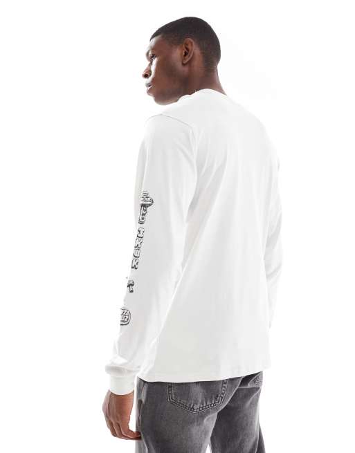 Santa Cruz long sleeve regular fit graphic print t-shirt in light grey