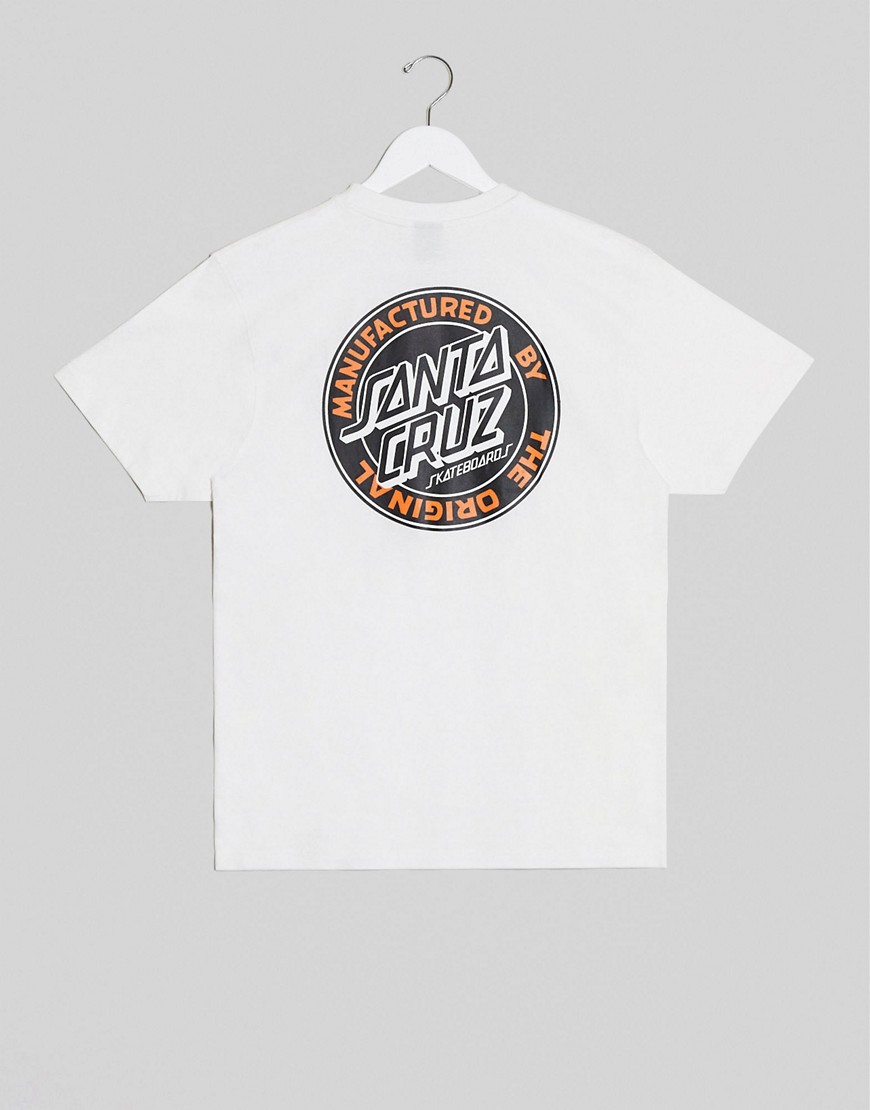 Santa Cruz - MFG Dot - T-shirt met print achterop in wit
