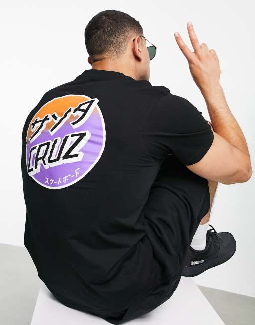 Santa Cruz - Mixed Up - Sort T-shirt med cirkelprint med falmet effekt