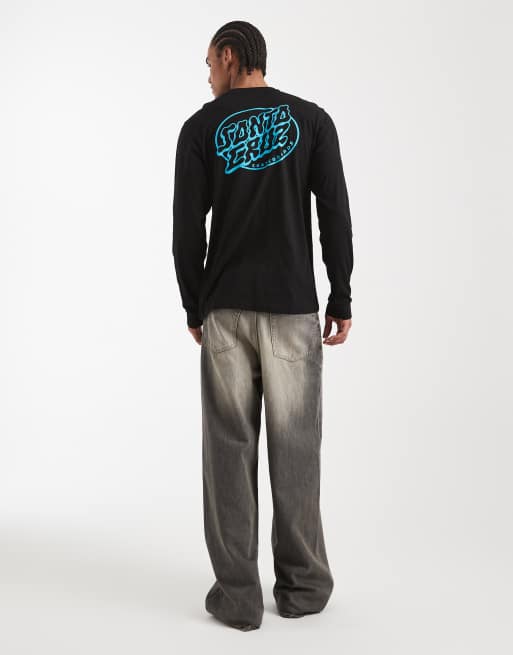 Santa Cruz mono graphic long sleeve t-shirt in black, 2 of 5