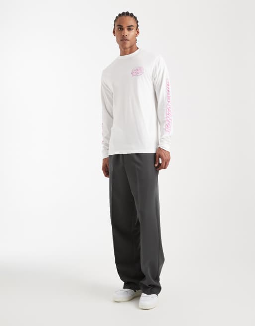 Santa Cruz mono graphic long sleeve t-shirt in white, 2 of 5