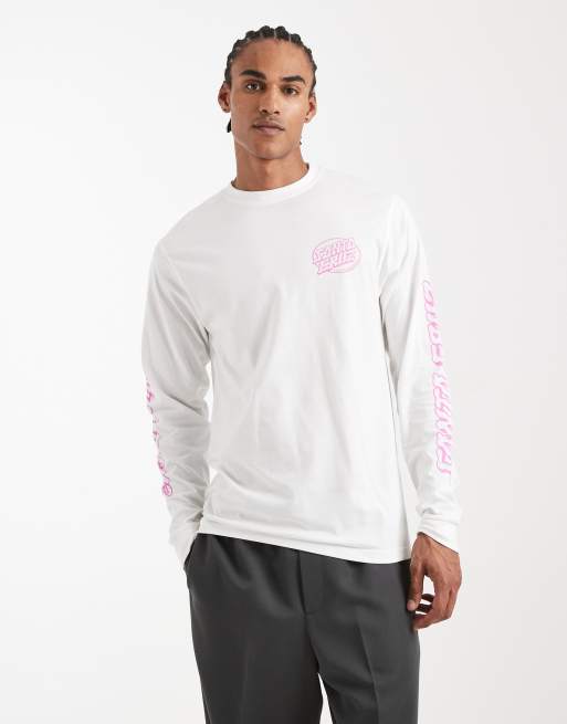 Santa Cruz mono graphic long sleeve t-shirt in white, 3 of 5