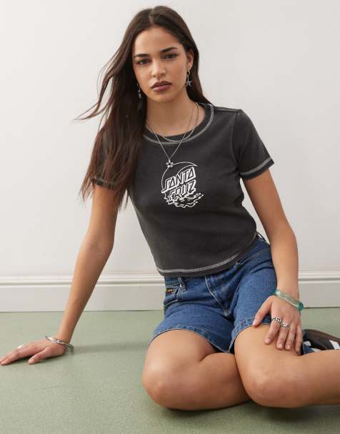 Santa Cruz - Moon dot reflection - Baby T-shirt in zwarte acid wash - view 1