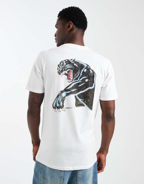 Santa Cruz - Natas - T-shirt met grafische panterprint in wit - view 1