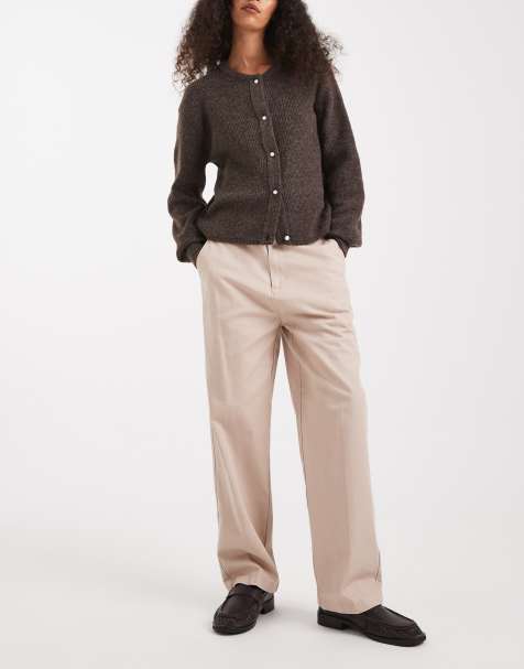 Santa Cruz Nolan loose fit wide leg chino trousers in beige